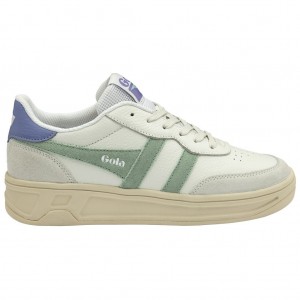 Gola Classics Topspin Sneakers Hvite Grønn Lavendel Norge | ZXWDPC-891
