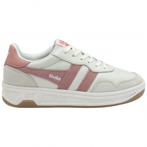Gola Classics Topspin Sneakers Hvite Rosa Korall Rosa Norge | SUIKOV-120