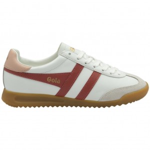 Gola Classics Torpedo Leather Sneakers Hvite Rosa Norge | PREJTI-142