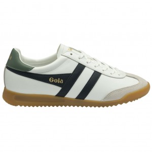 Gola Classics Torpedo Leather Sneakers Hvite Marineblå Norge | XHJNPT-609