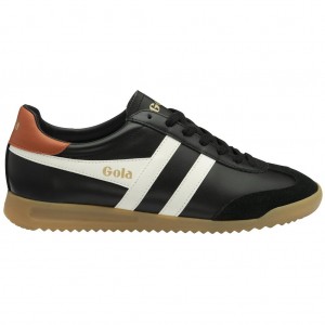 Gola Classics Torpedo Leather Sneakers Svarte Hvite Oransje Norge | QNWTGU-892