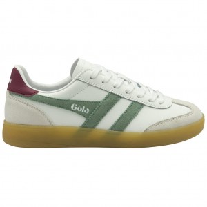 Gola Classics Viper Leather Sneakers Hvite Grønn Norge | ENWUFG-190