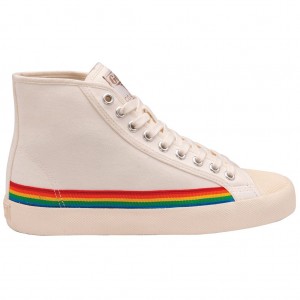 Gola Vegan Classics Coaster High Rainbow Drop Shoes Hvite Norge | DMISUE-894