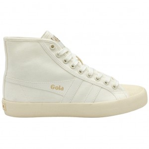 Gola Vegan Classics Coaster High Sneakers Hvite Gull Norge | RJLMIP-725