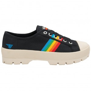 Gola Vegan Classics Coaster Peak Rainbow Shoes Svarte Norge | JKEGAL-974