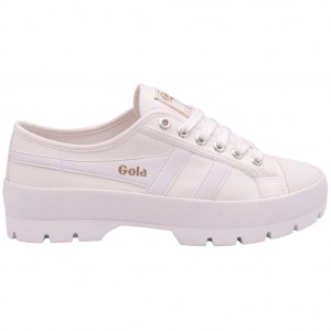 Gola Vegan Classics Coaster Peak Sneakers Hvite Hvite Norge | PVUECW-156