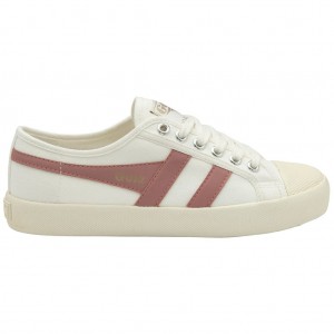 Gola Vegan Classics Coaster Shoes Hvite Korall Rosa Norge | ZKNIST-214