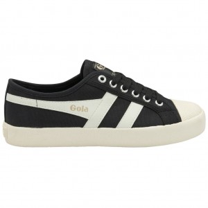 Gola Vegan Classics Coaster Shoes Svarte Hvite Gull Norge | EDZMUP-673