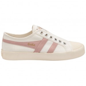 Gola Vegan Classics Coaster Slip Shoes Hvite Rosa Norge | GCPJXK-416