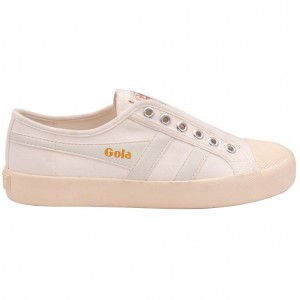 Gola Vegan Classics Coaster Slip Shoes Hvite Hvite Norge | OTWJPX-073
