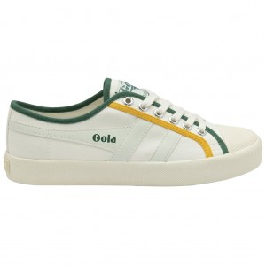 Gola Vegan Classics Coaster Smash Shoes Hvite Mørke Grønn Norge | BRNWTG-456