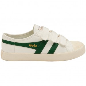 Gola Vegan Classics Coaster Strap Sneakers Hvite Mørke Grønn Norge | WOVZUE-804