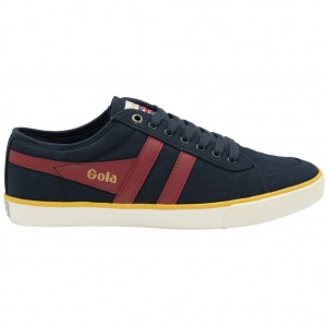 Gola Vegan Classics Comet Plimsoll Sneakers Marineblå Dyp Rød Norge | ZSCOUW-691
