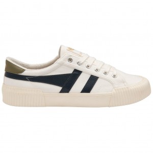 Gola Vegan Classics Rally Plimsoll Sneakers Hvite Marineblå Khaki Norge | GZBYPA-648
