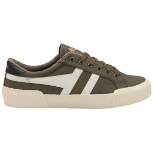 Gola Vegan Classics Rally Plimsoll Sneakers Khaki Hvite Svarte Norge | ZCFRUI-681