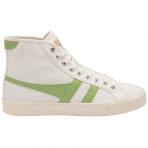 Gola Vegan Classics Tennis Mark Cox High Sneakers Hvite Grønn Norge | DRFPWH-378