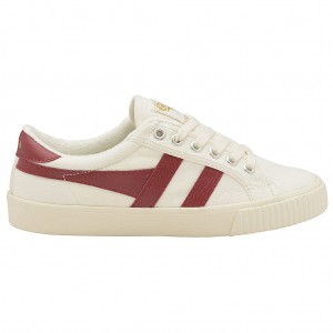Gola Vegan Classics Tennis Mark Cox Sneakers Hvite Dyp Rød Norge | QBUAOS-849