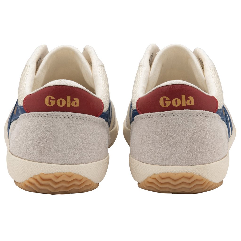 Gola Classics Badminton Mesh Plimsoll Sneakers Hvite Blå Dyp Rød Norge | FXACTI-712