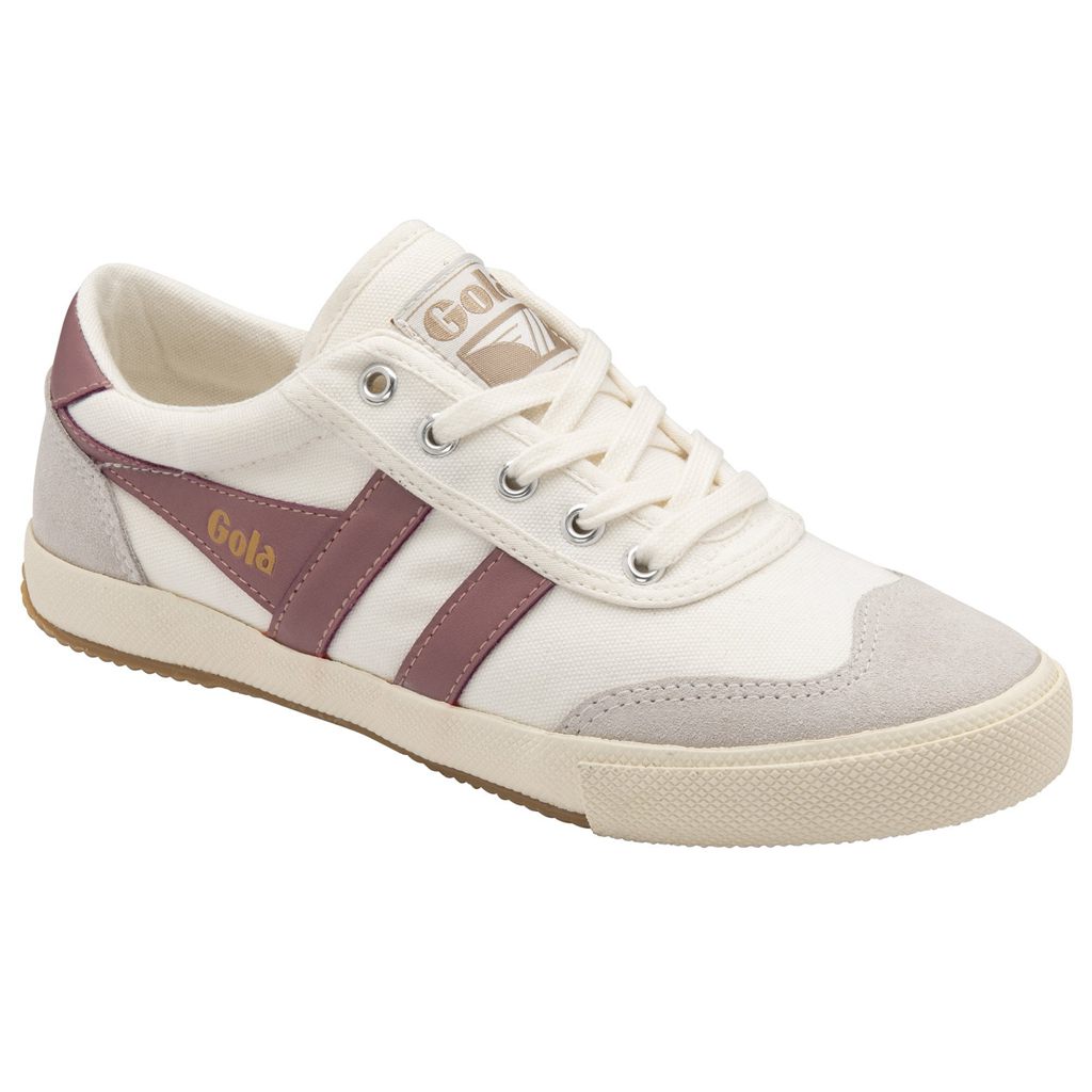Gola Classics Badminton Plimsoll Sneakers Hvite Rosa Norge | YNGPOQ-204