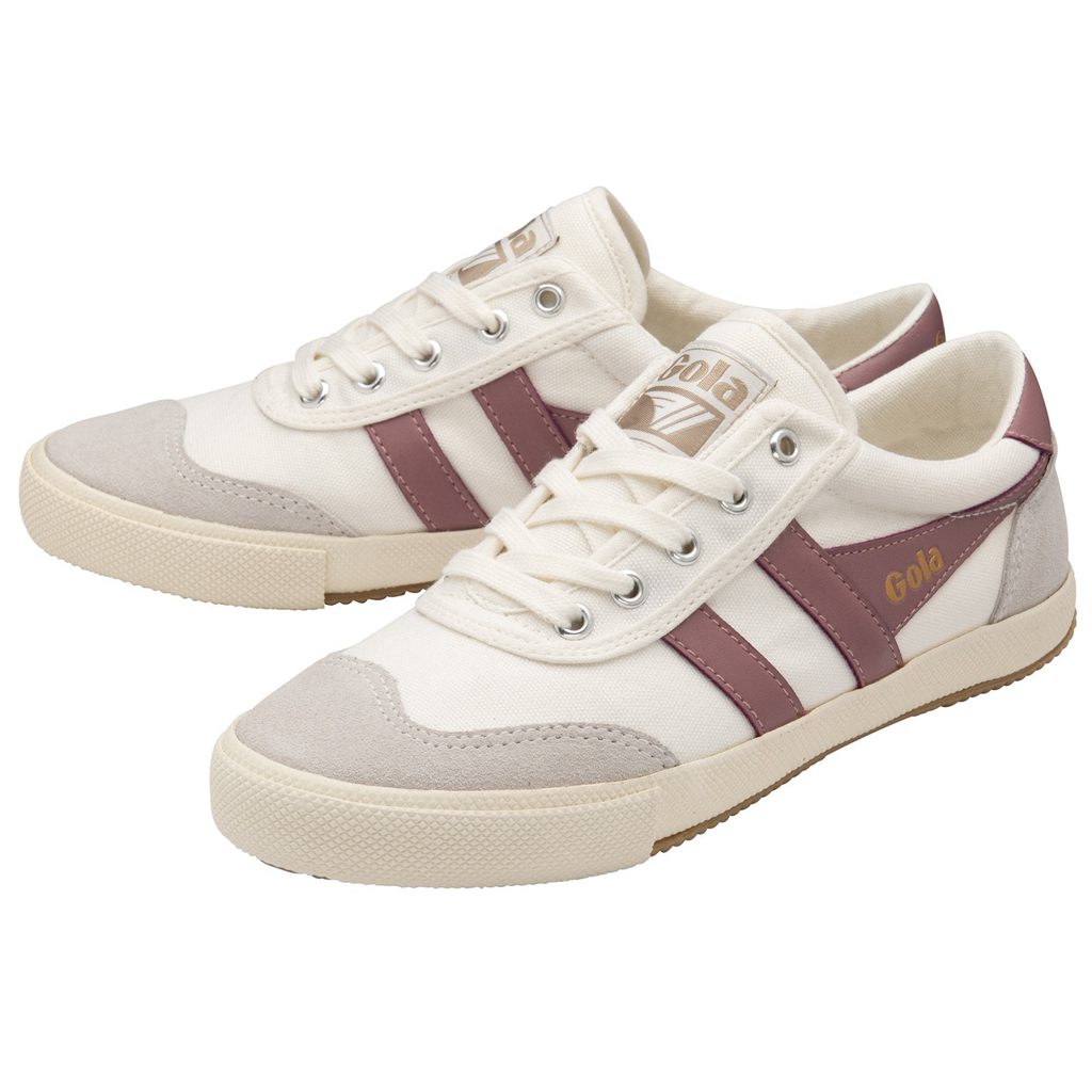 Gola Classics Badminton Plimsoll Sneakers Hvite Rosa Norge | YNGPOQ-204