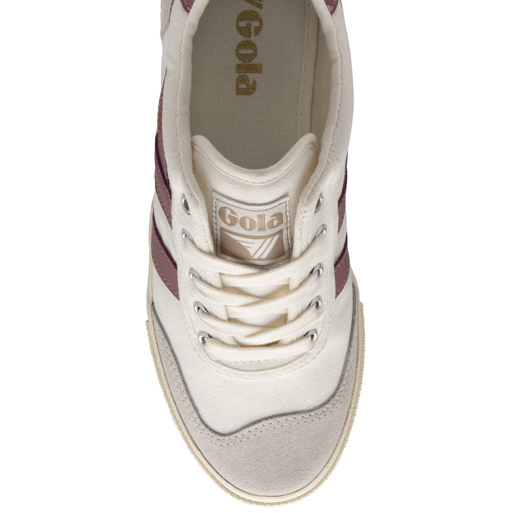 Gola Classics Badminton Plimsoll Sneakers Hvite Rosa Norge | YNGPOQ-204