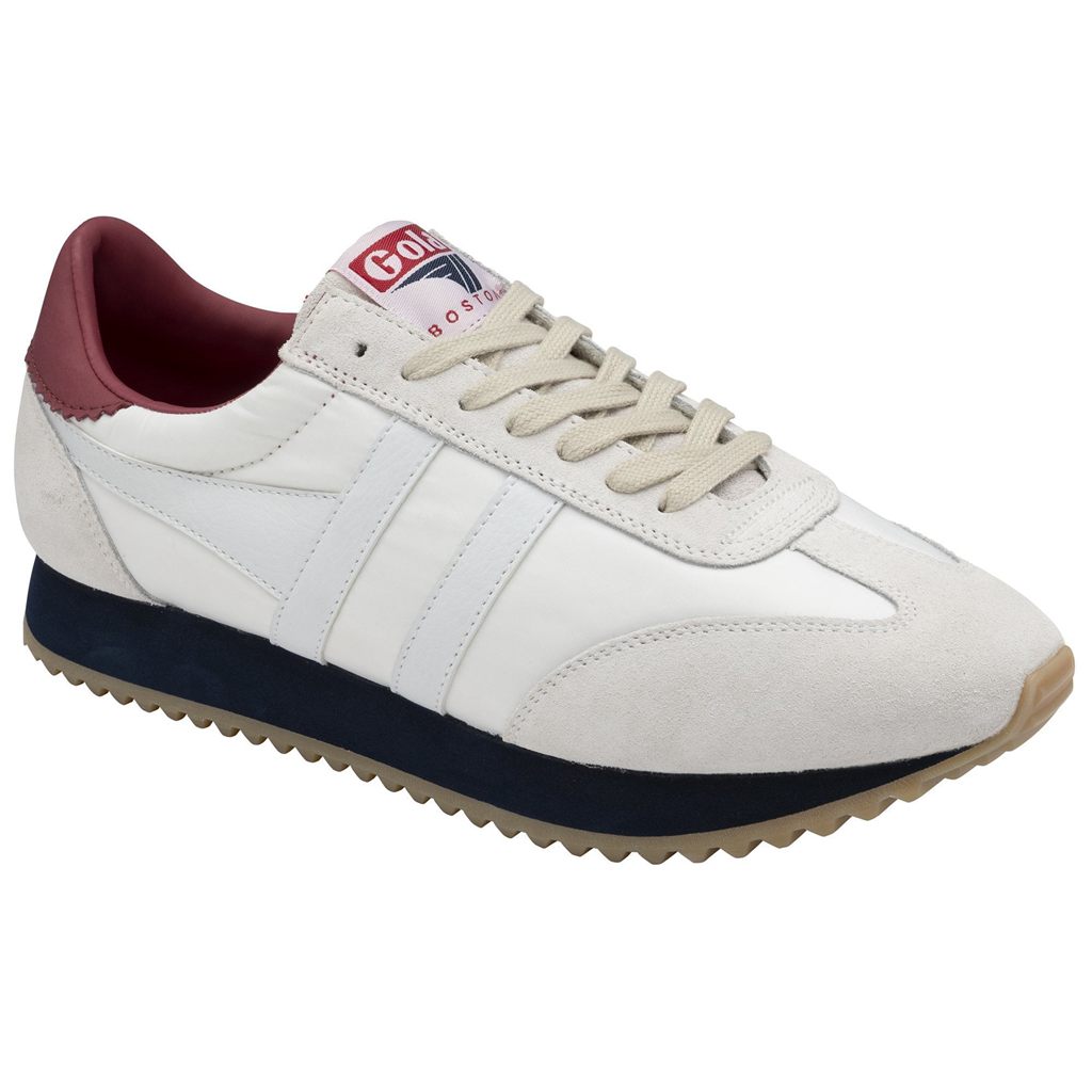 Gola Classics Boston '78 Sneakers Hvite Marineblå Dyp Rød Norge | TOPGFC-518