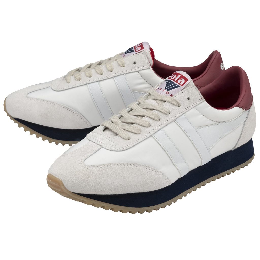 Gola Classics Boston '78 Sneakers Hvite Marineblå Dyp Rød Norge | TOPGFC-518