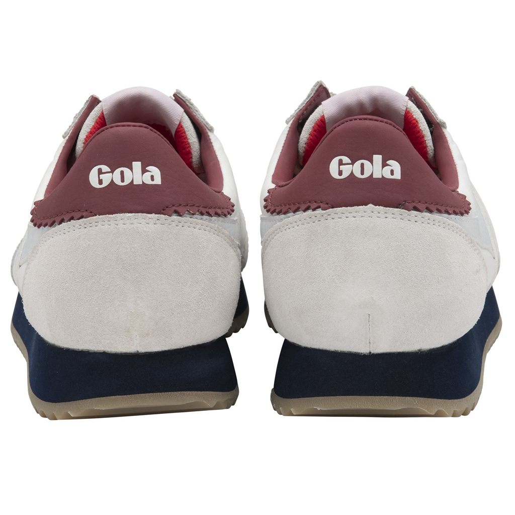 Gola Classics Boston '78 Sneakers Hvite Marineblå Dyp Rød Norge | TOPGFC-518