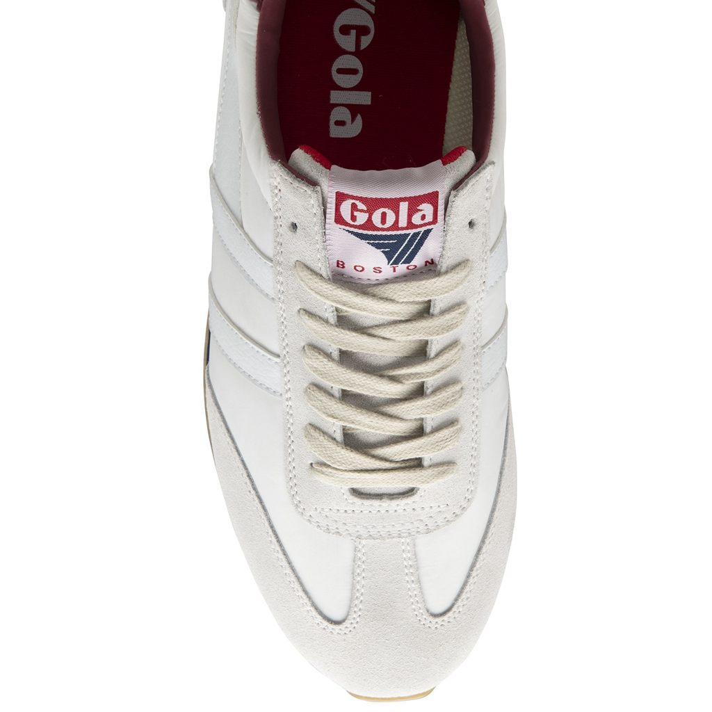 Gola Classics Boston '78 Sneakers Hvite Marineblå Dyp Rød Norge | TOPGFC-518