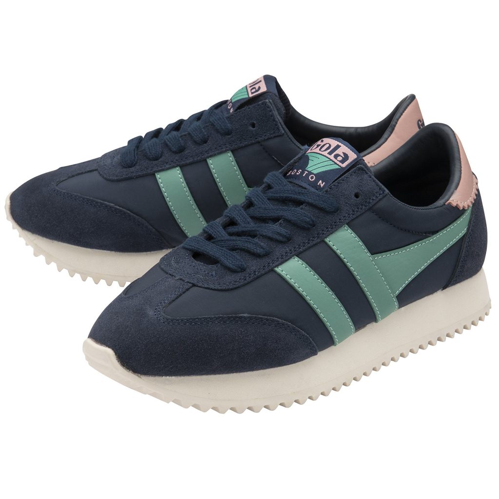 Gola Classics Boston '78 Sneakers Marineblå Grønn Korall Rosa Norge | XIMYUG-072