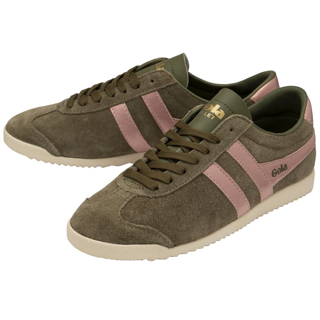 Gola Classics Bullet Flame Sneakers Khaki Rosa Norge | QUWFXV-951