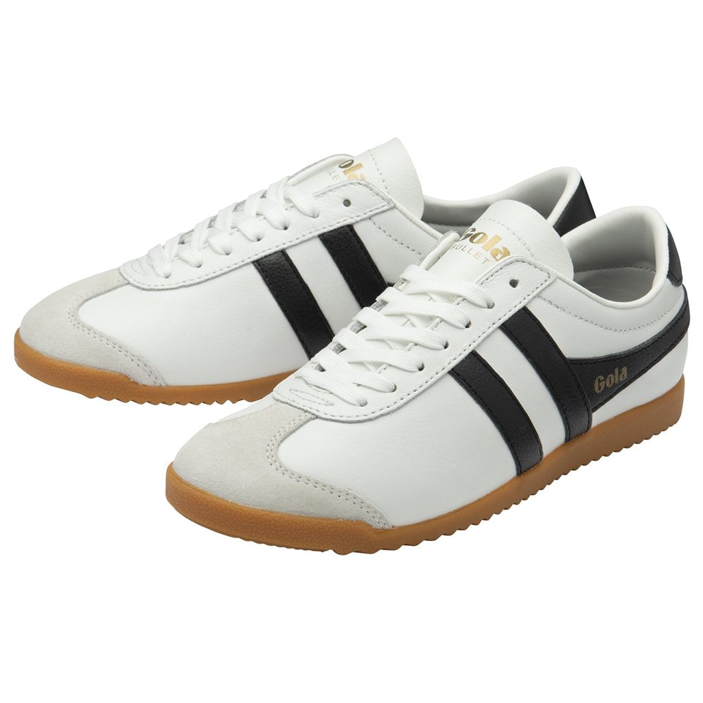 Gola Classics Bullet Leather Sneakers Hvite Svarte Norge | FJVWHI-427