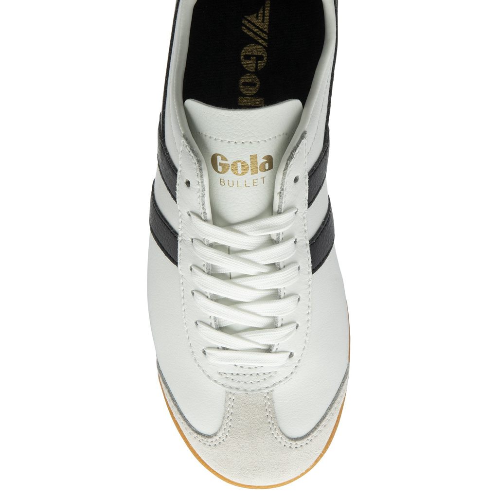 Gola Classics Bullet Leather Sneakers Hvite Svarte Norge | FJVWHI-427
