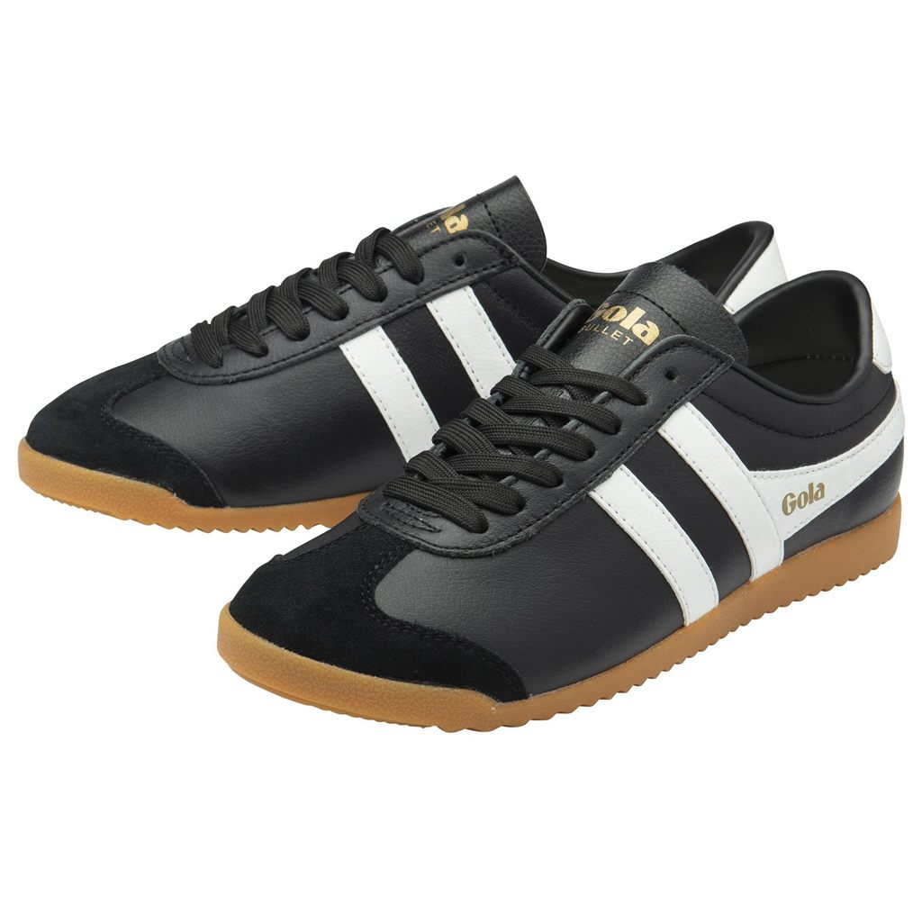 Gola Classics Bullet Leather Sneakers Svarte Hvite Norge | FORSYD-231