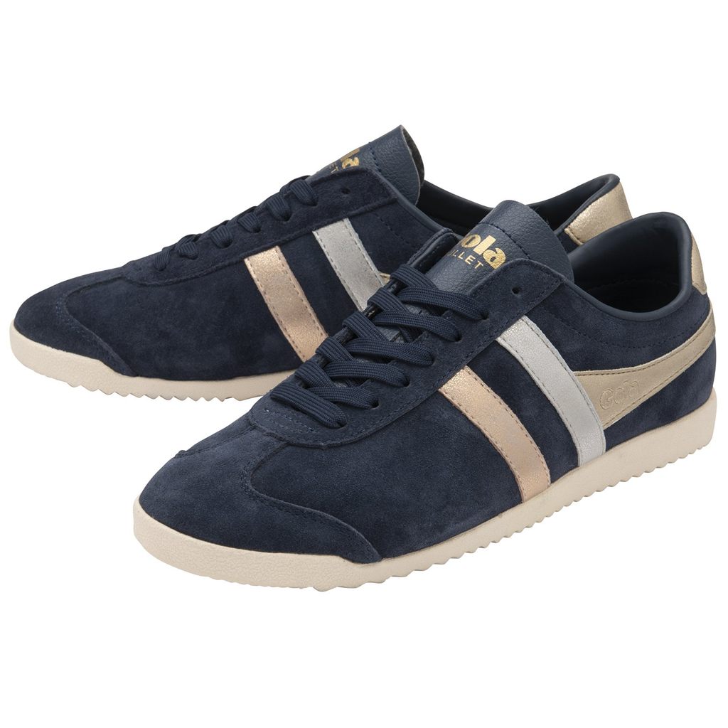 Gola Classics Bullet Mirror Trident Sneakers Marineblå Sølv Gull Norge | QUTSAD-687