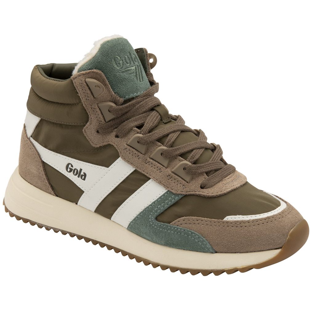 Gola Classics Chicago High Sneakers Khaki Hvite Norge | CAUQEJ-798