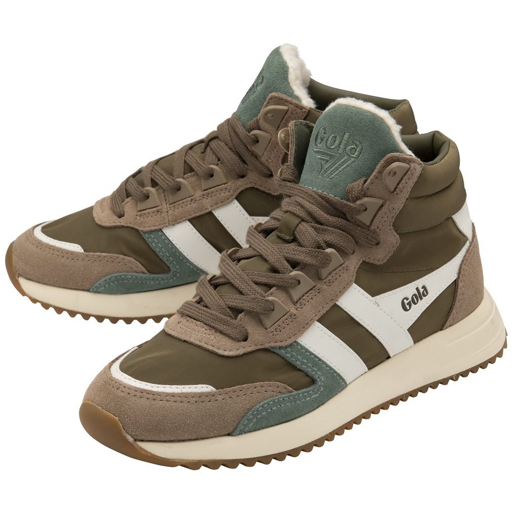 Gola Classics Chicago High Sneakers Khaki Hvite Norge | CAUQEJ-798
