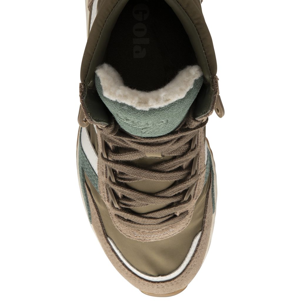 Gola Classics Chicago High Sneakers Khaki Hvite Norge | CAUQEJ-798