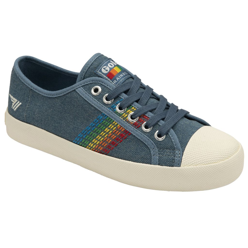 Gola Classics Coaster Rainbow Stitch Shoes Denim Multi Norge | VQKZIG-079