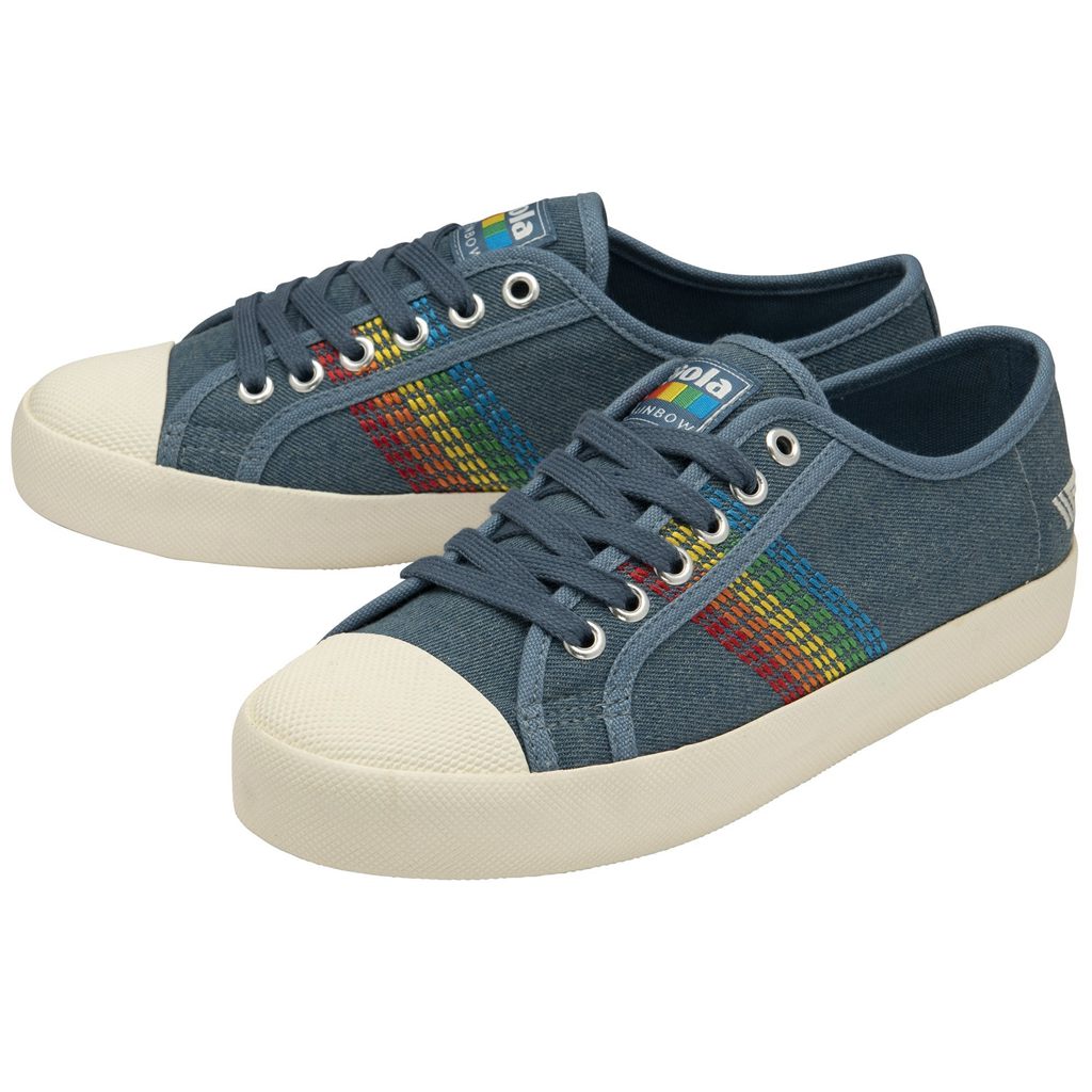 Gola Classics Coaster Rainbow Stitch Shoes Denim Multi Norge | VQKZIG-079