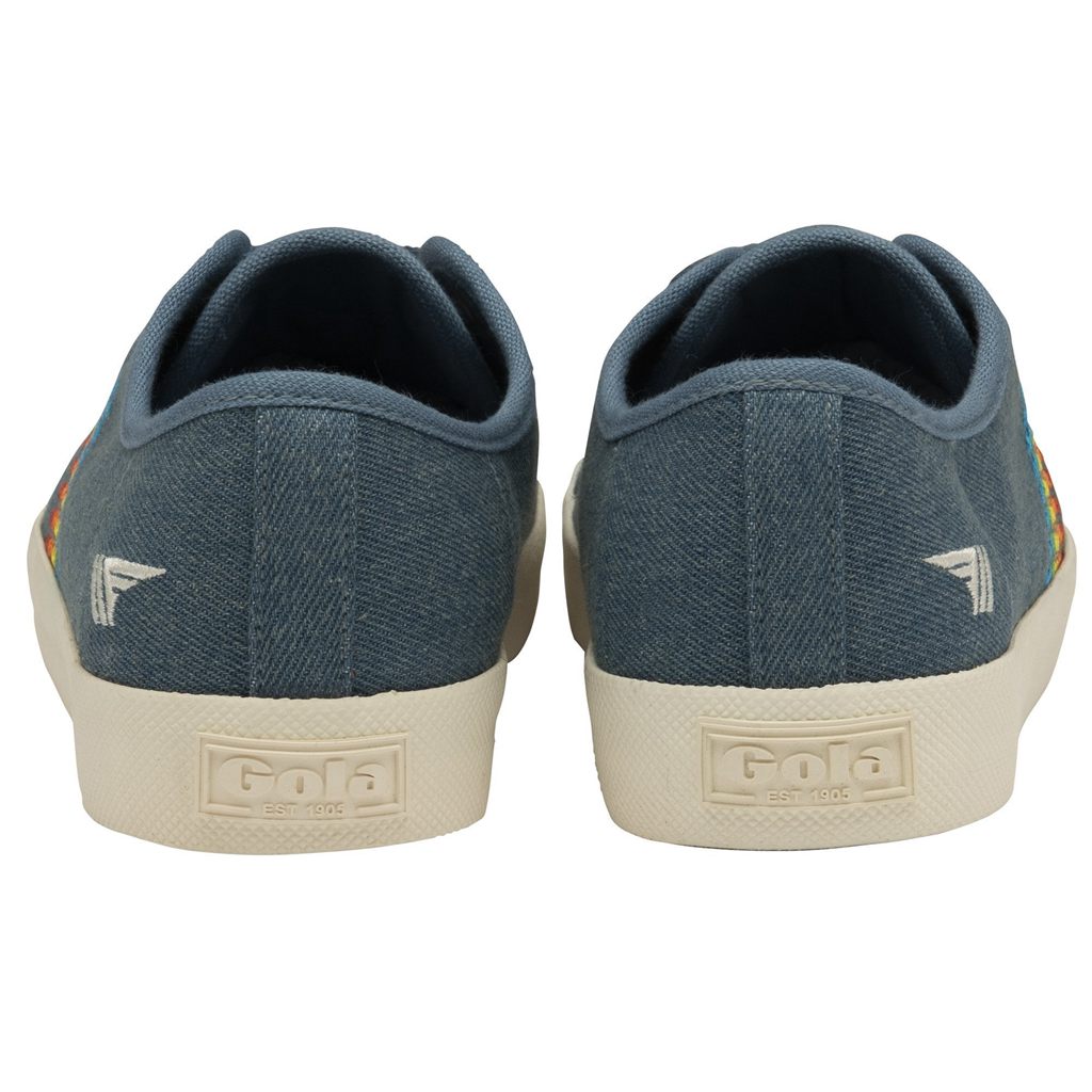 Gola Classics Coaster Rainbow Stitch Shoes Denim Multi Norge | VQKZIG-079