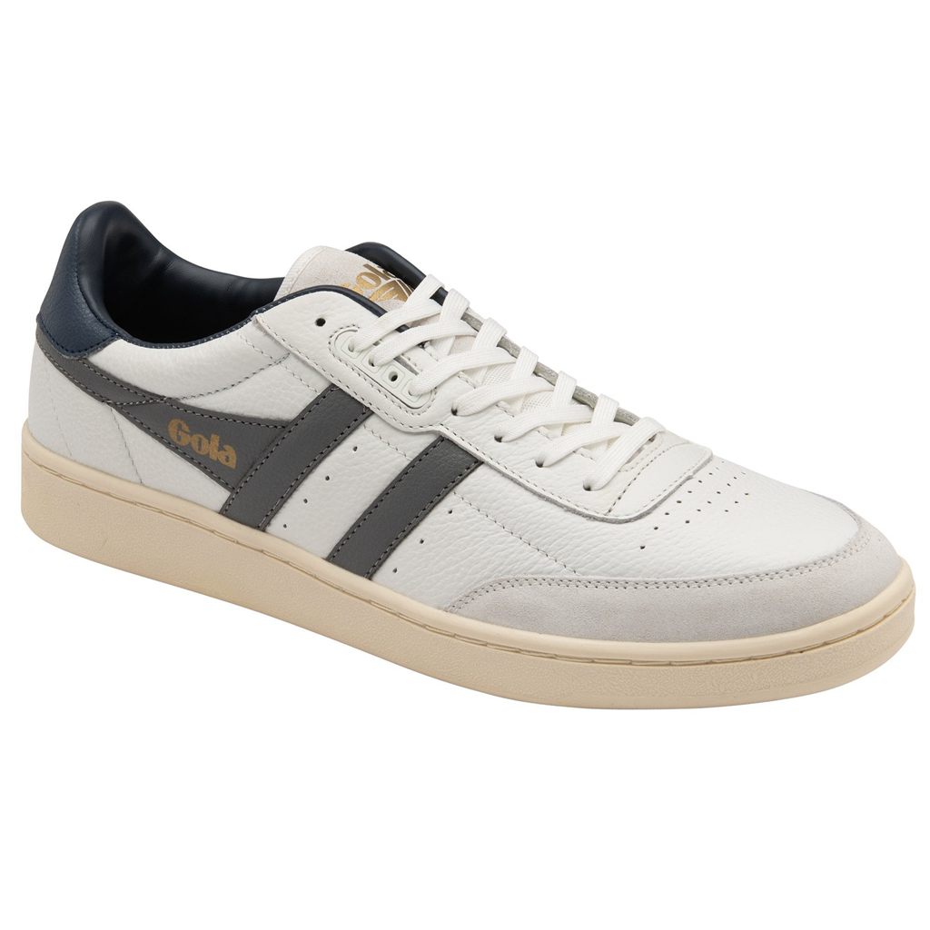 Gola Classics Contact Leather Sneakers Hvite Marineblå Norge | UQCTXK-798