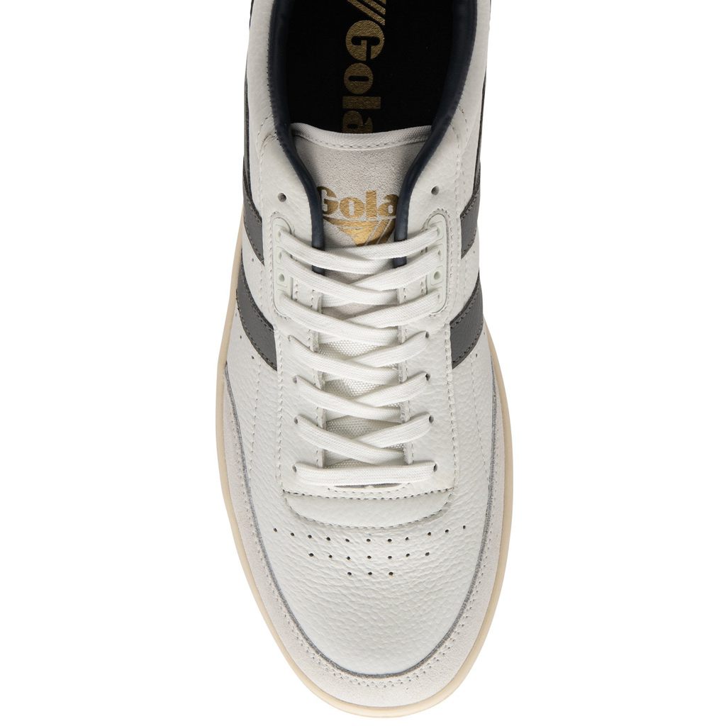 Gola Classics Contact Leather Sneakers Hvite Marineblå Norge | UQCTXK-798