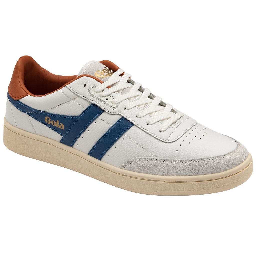Gola Classics Contact Leather Sneakers Hvite Blå Oransje Norge | VKHCFD-652