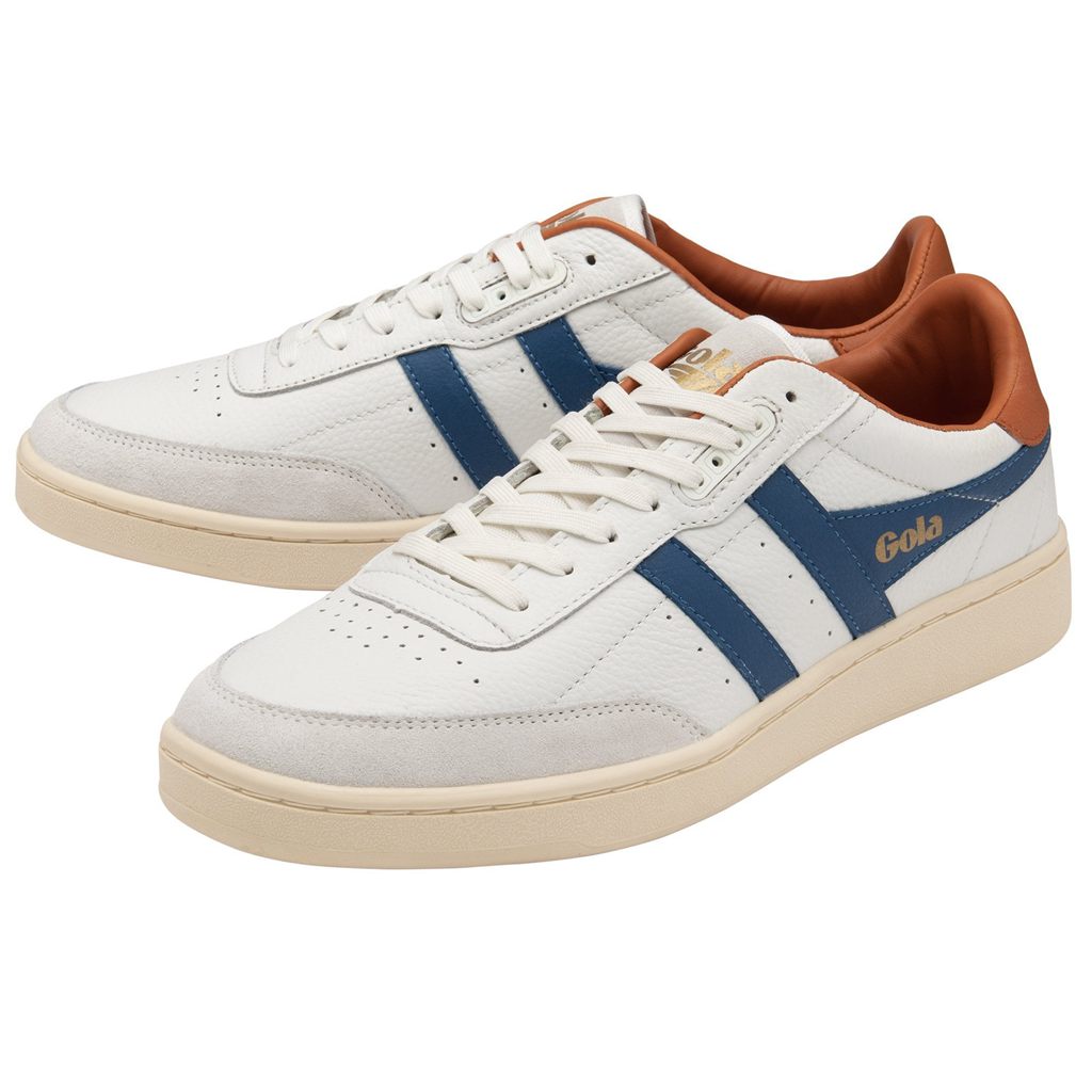 Gola Classics Contact Leather Sneakers Hvite Blå Oransje Norge | VKHCFD-652