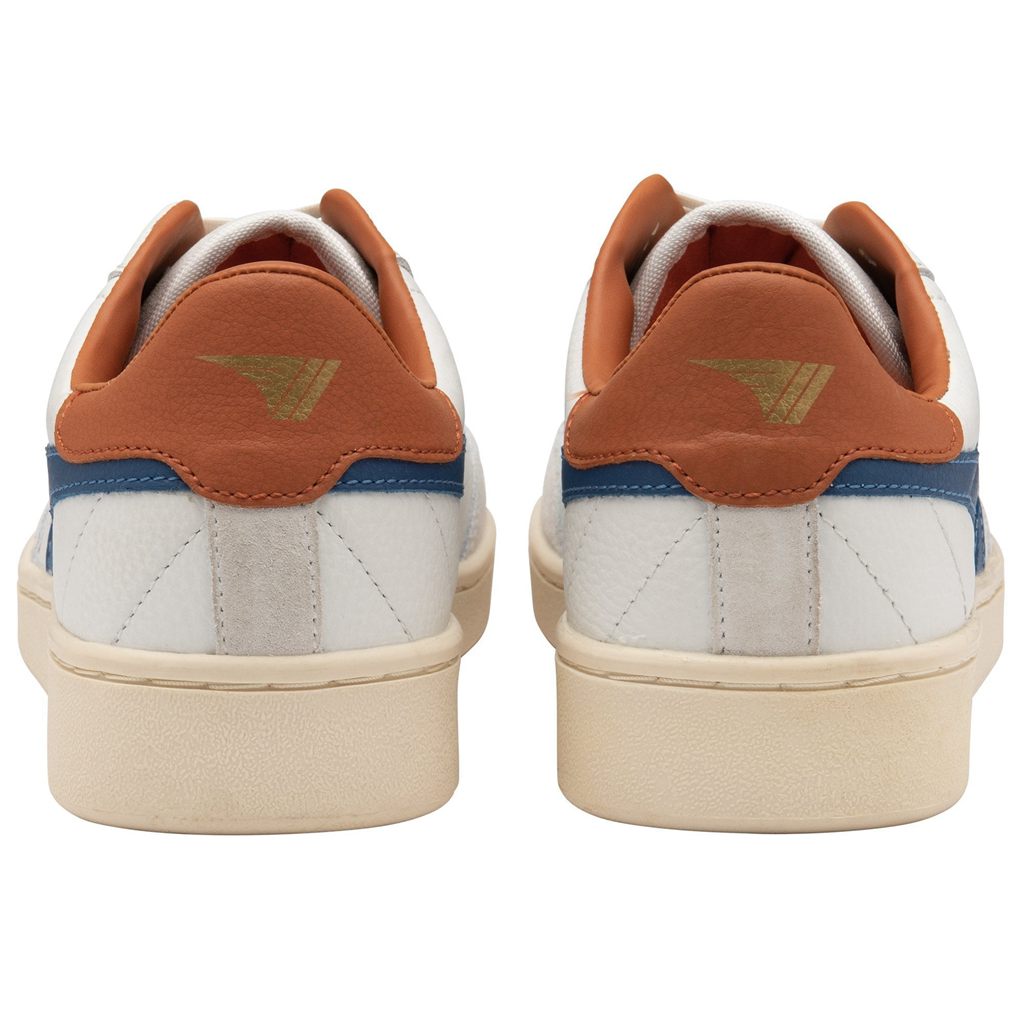 Gola Classics Contact Leather Sneakers Hvite Blå Oransje Norge | VKHCFD-652