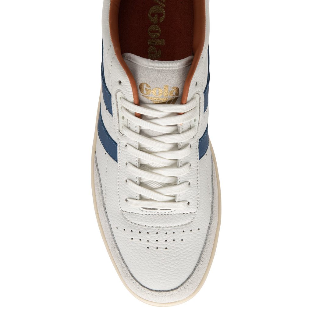 Gola Classics Contact Leather Sneakers Hvite Blå Oransje Norge | VKHCFD-652