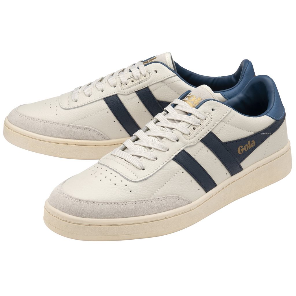 Gola Classics Contact Leather Sneakers Hvite Marineblå Blå Norge | IDTBXV-058