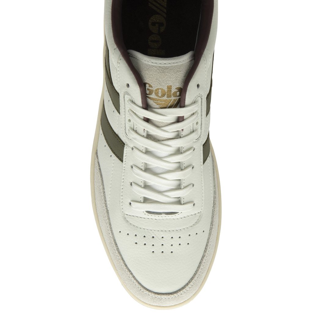 Gola Classics Contact Leather Sneakers Hvite Khaki Burgunder Norge | OBQULF-316