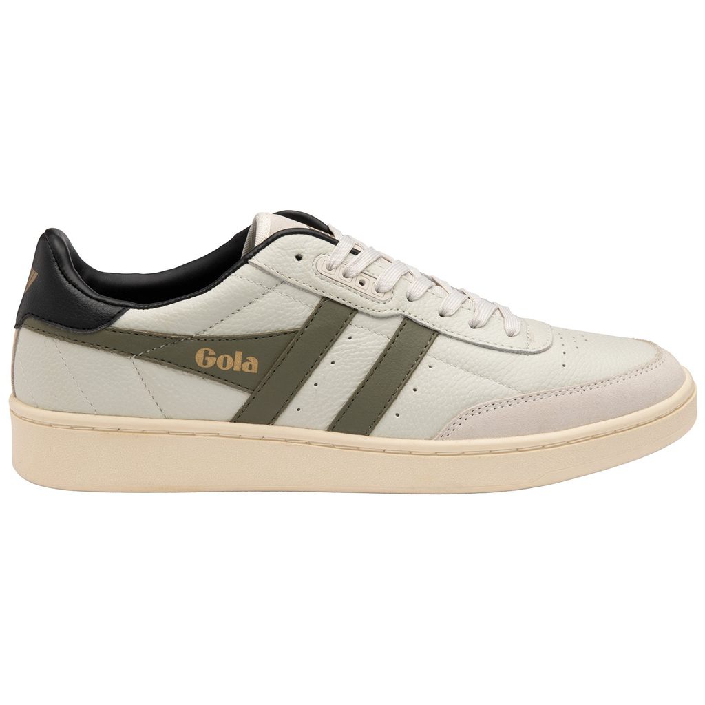 Gola Classics Contact Leather Sneakers Hvite Khaki Svarte Norge | LUWOCG-759